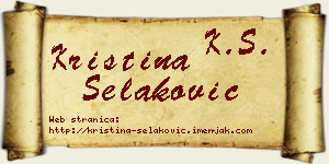 Kristina Selaković vizit kartica